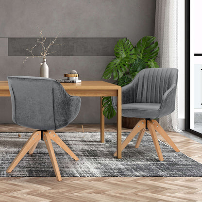 Ergonomic Armchairs with Linen Fabric Cover for Home Office-Grey