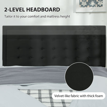 HOMCOM Double Ottoman Bed Frame, with Front Drawer - Black