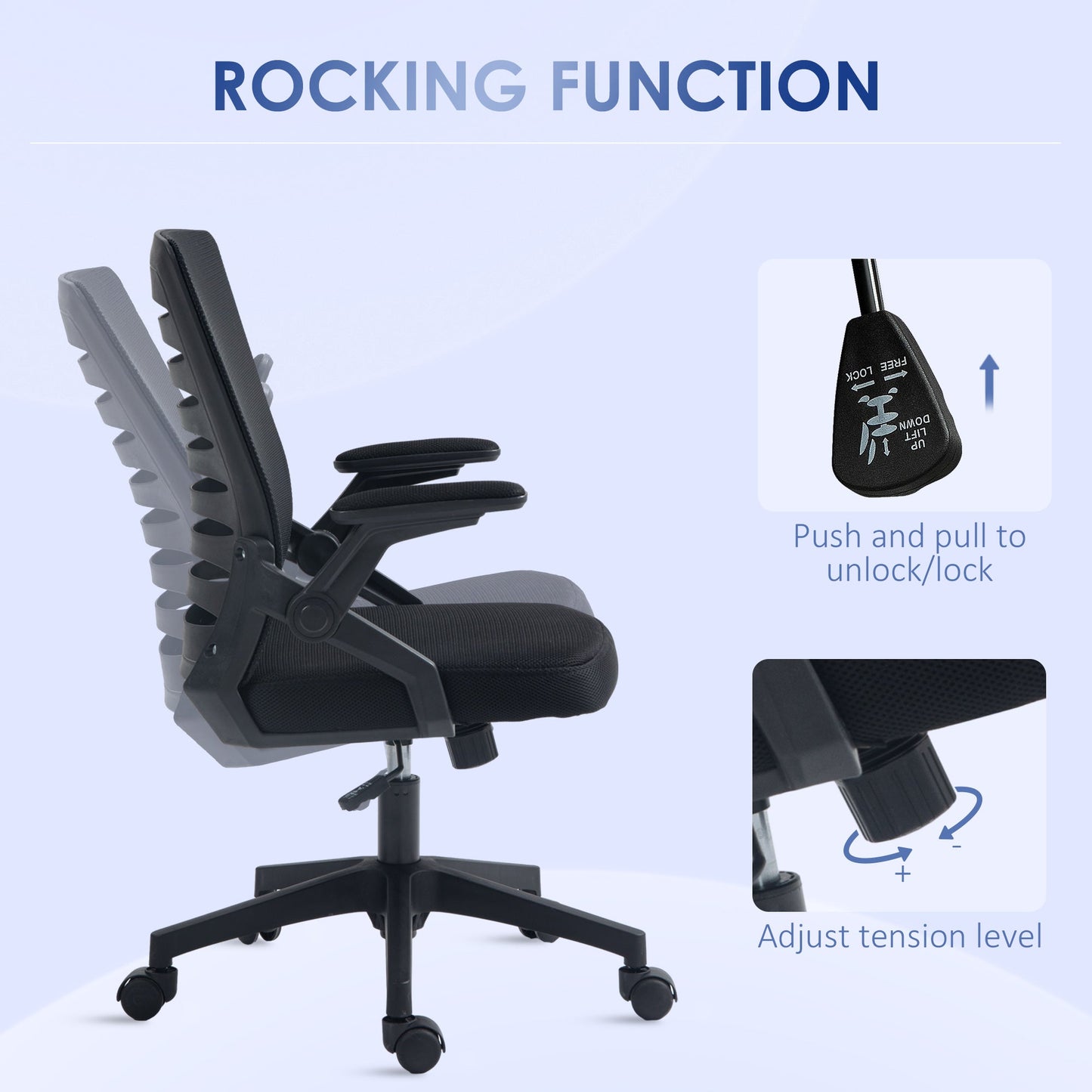 Vinsetto Mesh Office Chair, Swivel Task Computer Chair for Home with Lumbar Support