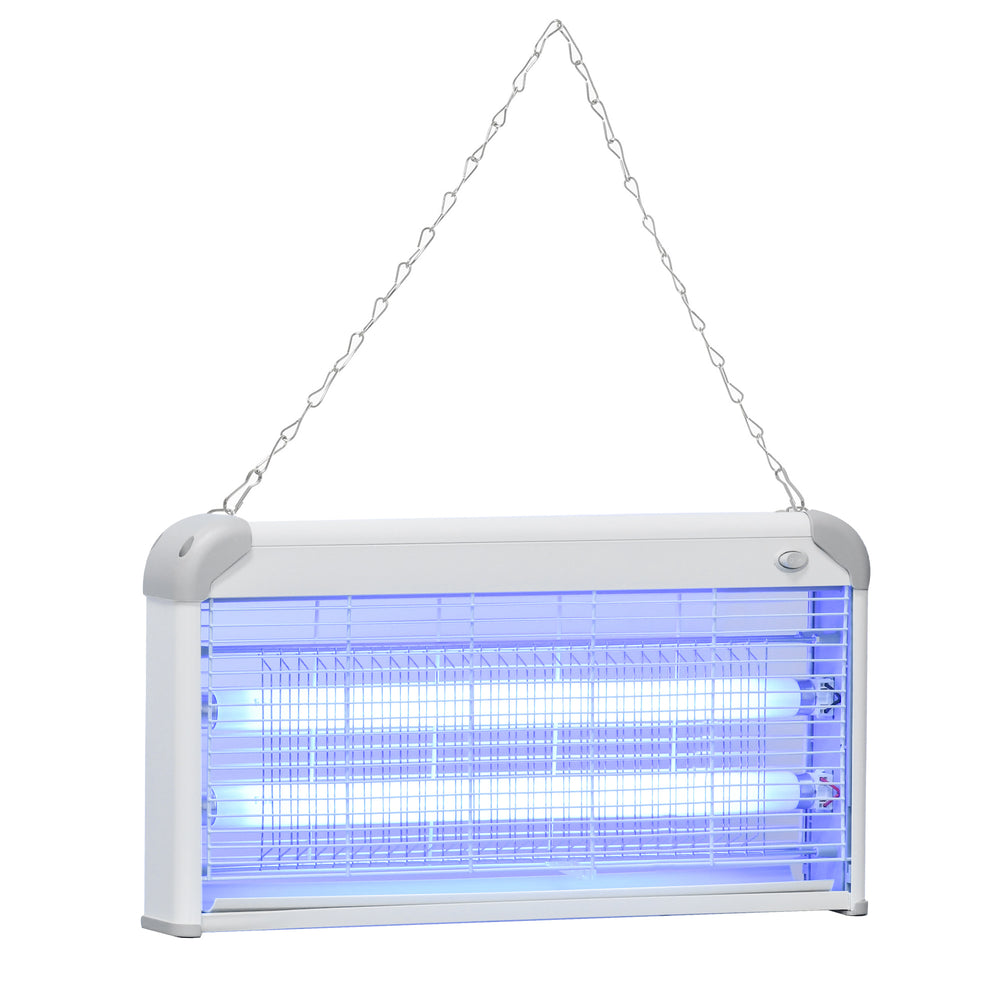 Outsunny Wall Hanging Bug Zapper, 30W Electric Fly Zapper Mosquito Killer, 60ã¡ Coverage Insect Killer, Indoor Outdoor Use, Grey