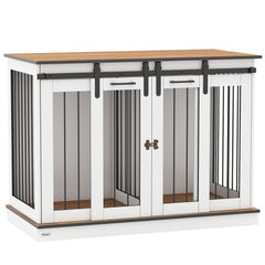 PawHut Dog Crate Furniture for Large Dogs, Double Dog Cage for Small Dogs