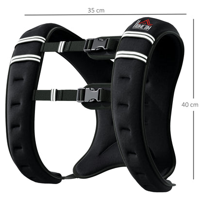 HOMCOM 8KG Weighted Vest, Running Weight Vest with Adjustable Strap, Convenient Pocket and Reflective Strips for Men and Women