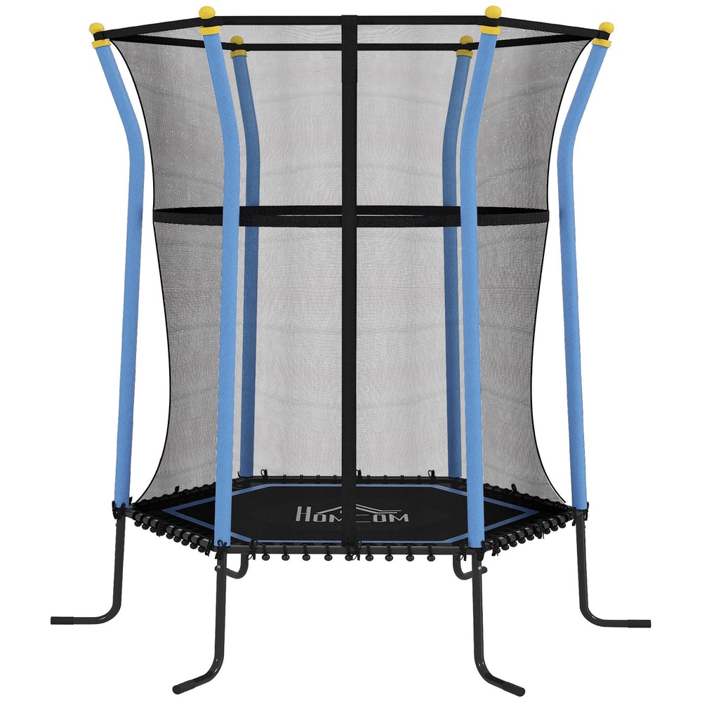 HOMCOM Kids Trampoline Mini Bouncer with Enclosure Safety Net For Ages 3-10 Years - Blue