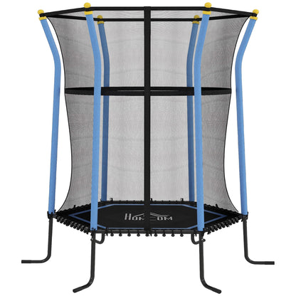 HOMCOM Kids Trampoline Mini Bouncer with Enclosure Safety Net For Ages 3-10 Years - Blue