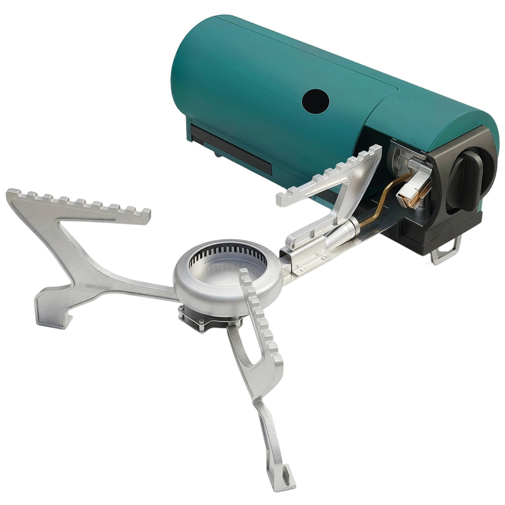 Outsunny 2670W Foldable Camping Stove with Safety Shut-Off, Piezo Ignition Gas Stove with Carry Bag, Green