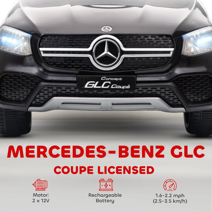 AIYAPLAY Mercedes-Benz GLC Licensed Kids Ride on Car with Remote Control, Soft Start, MP3, LED Headlights, Black