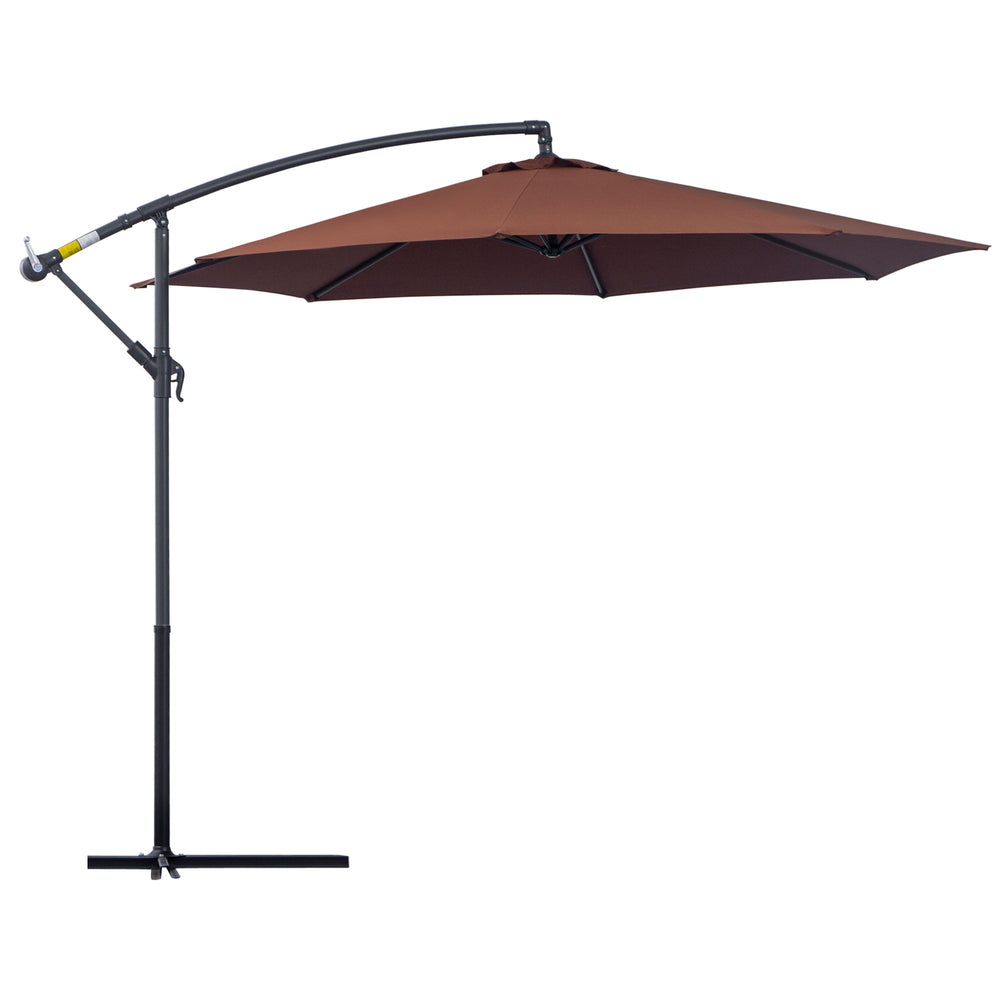 Outsunny Î¦3m Hanging Umbrella Parasol-Coffee