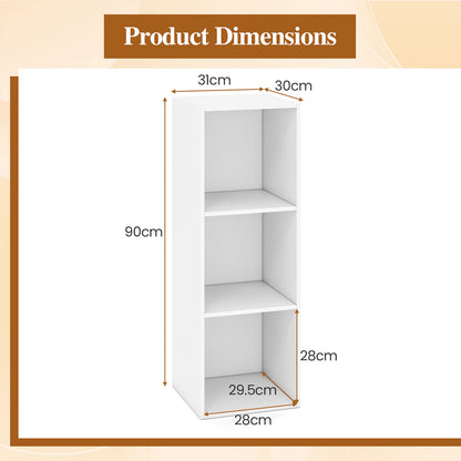 3-Cube Book Shelf Wooden Bookshelf Modern Bookcase Storage Organizer