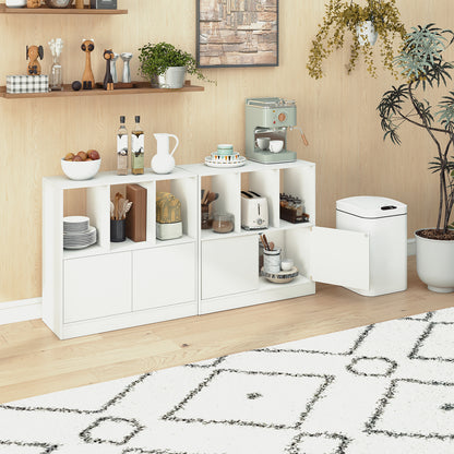 3-Cube Bookcase 3-Tier Bookshelf with Cabinet Modern Book Shelf-White