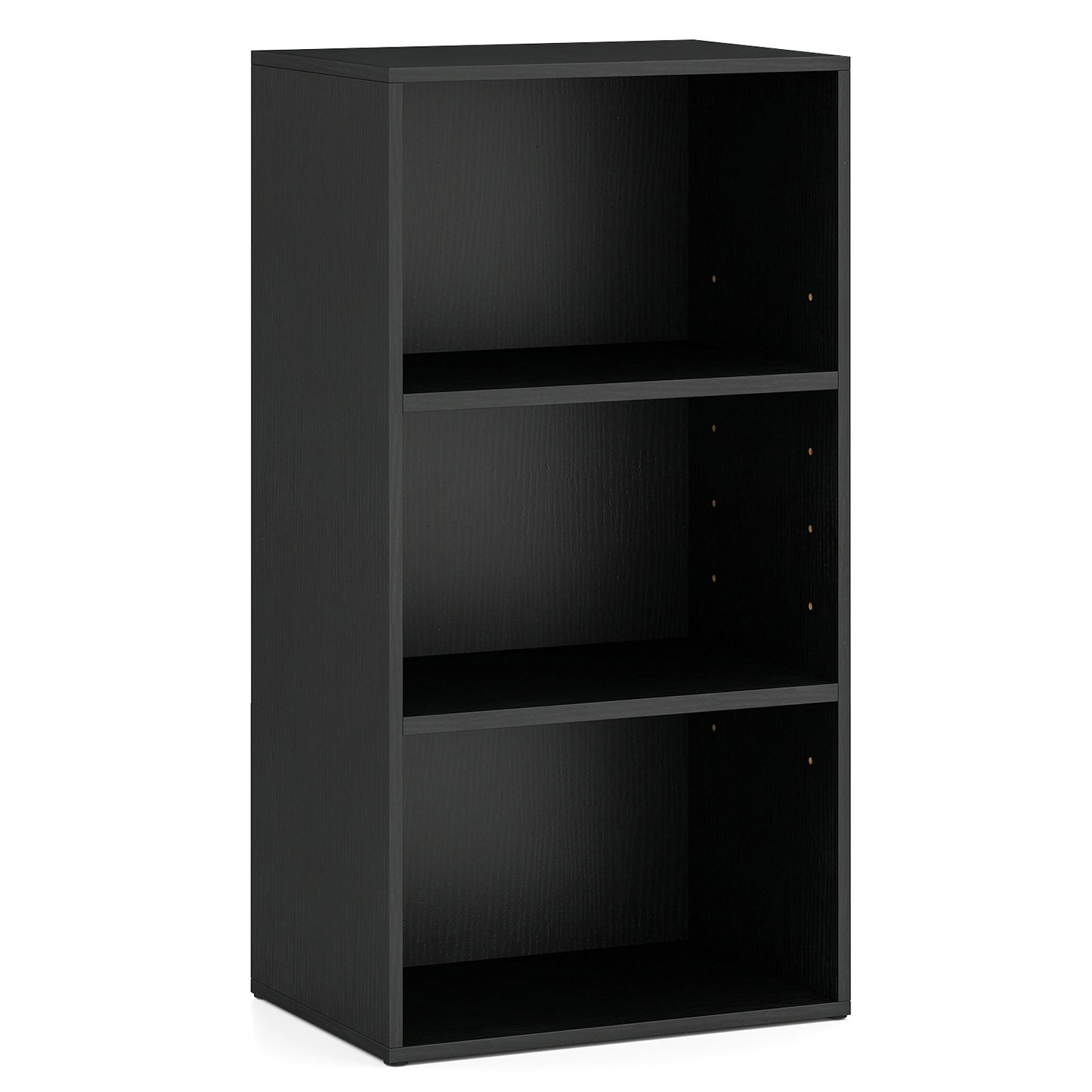 3-Cube Bookcase with 7-Position Adjustable Shelves and Anti-Toppling Kits-Blcak