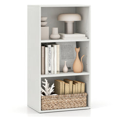 3-Cube Bookcase with 7-Position Adjustable Shelves and Anti-Toppling Kits-White