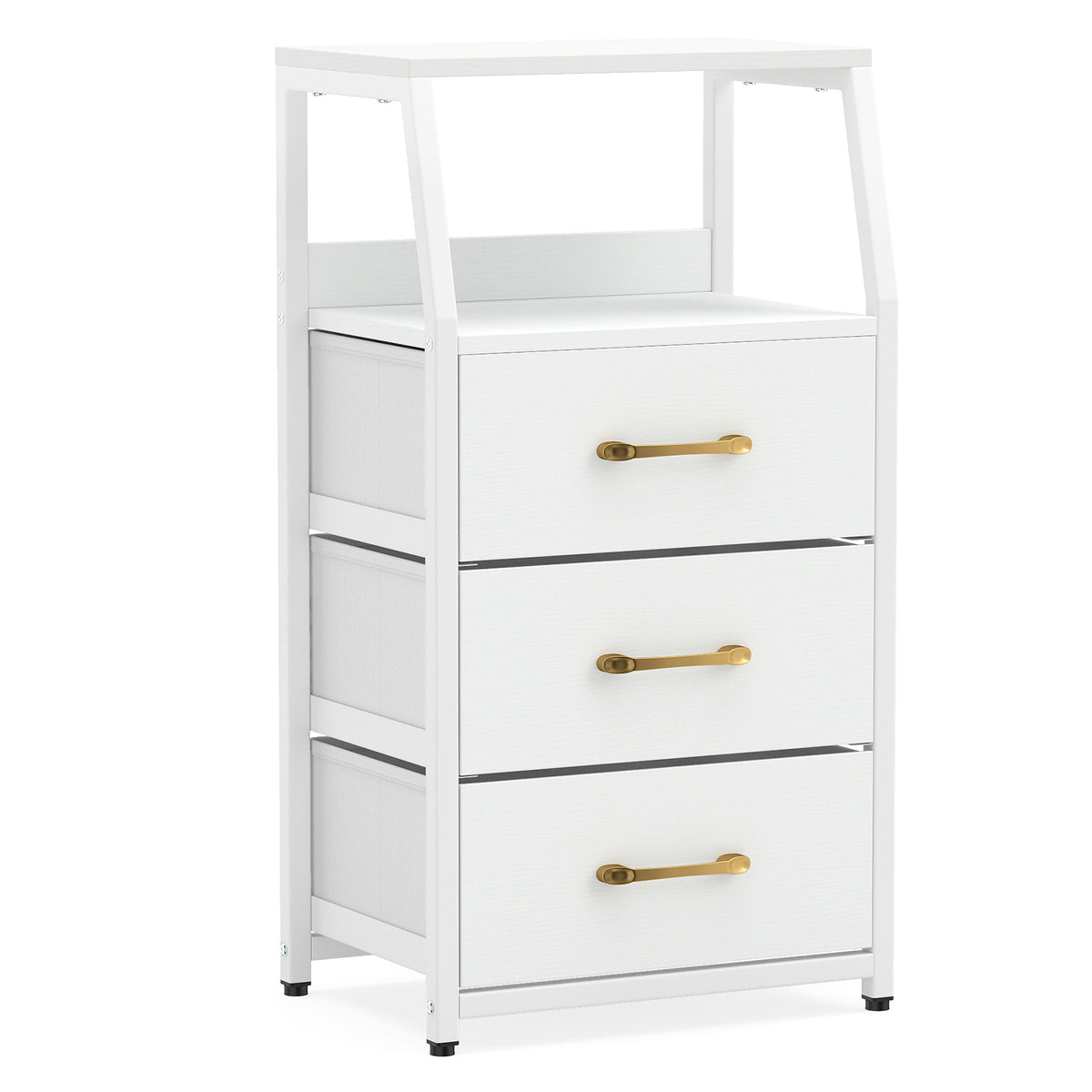 3-Drawer Storage Cabinet Vertical Storage Dresser with Detachable-White