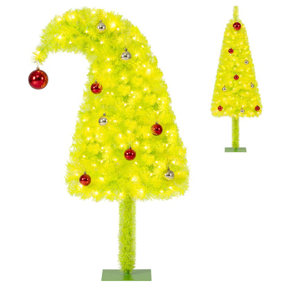 3 FT Pre-Lit Whimsical Christmas Tree With Bendable Crooked Top