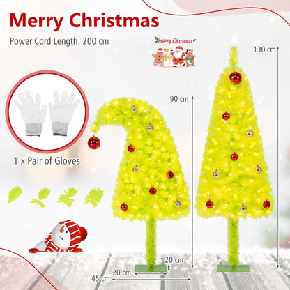 3 FT Pre-Lit Whimsical Christmas Tree With Bendable Crooked Top