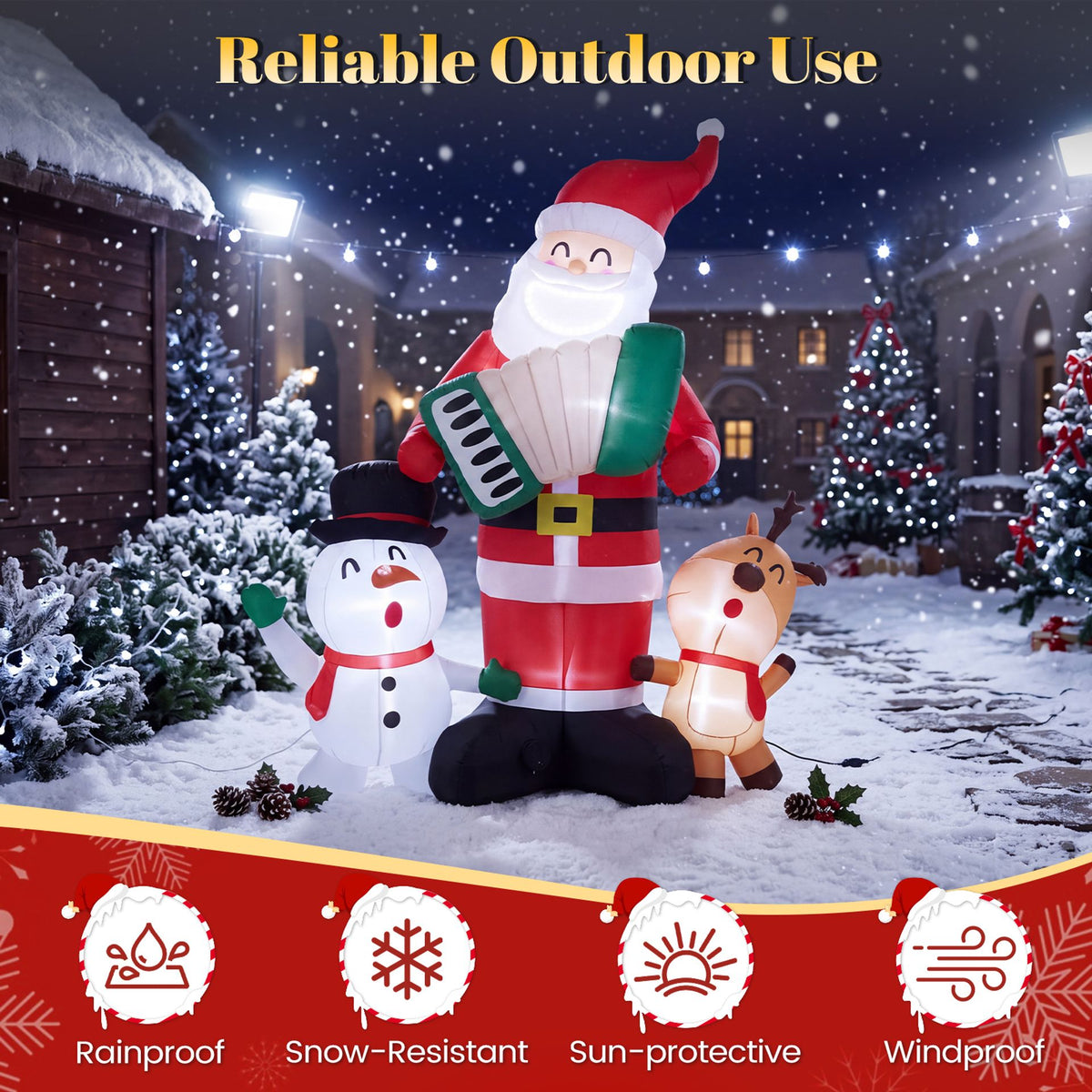 3-Pack 8 FT Inflatable Christmas Decorations for Holiday Decor Outdoor
