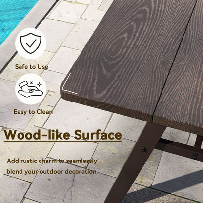 3-Person Outdoor Bench Set of 2 with 360 kg Bearing Capacity-Dark Brown