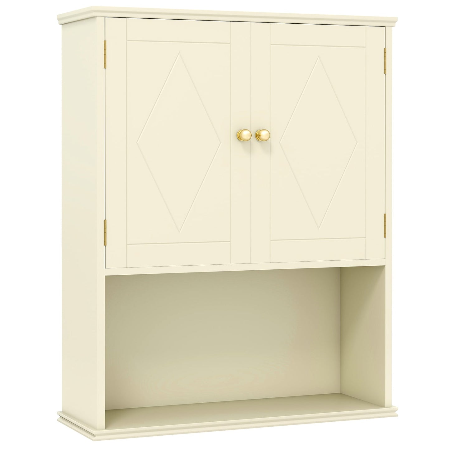 3-Piece Bathroom Cabinet Set with Diamond Pattern, Floor, Tall & Wall Cabinet
