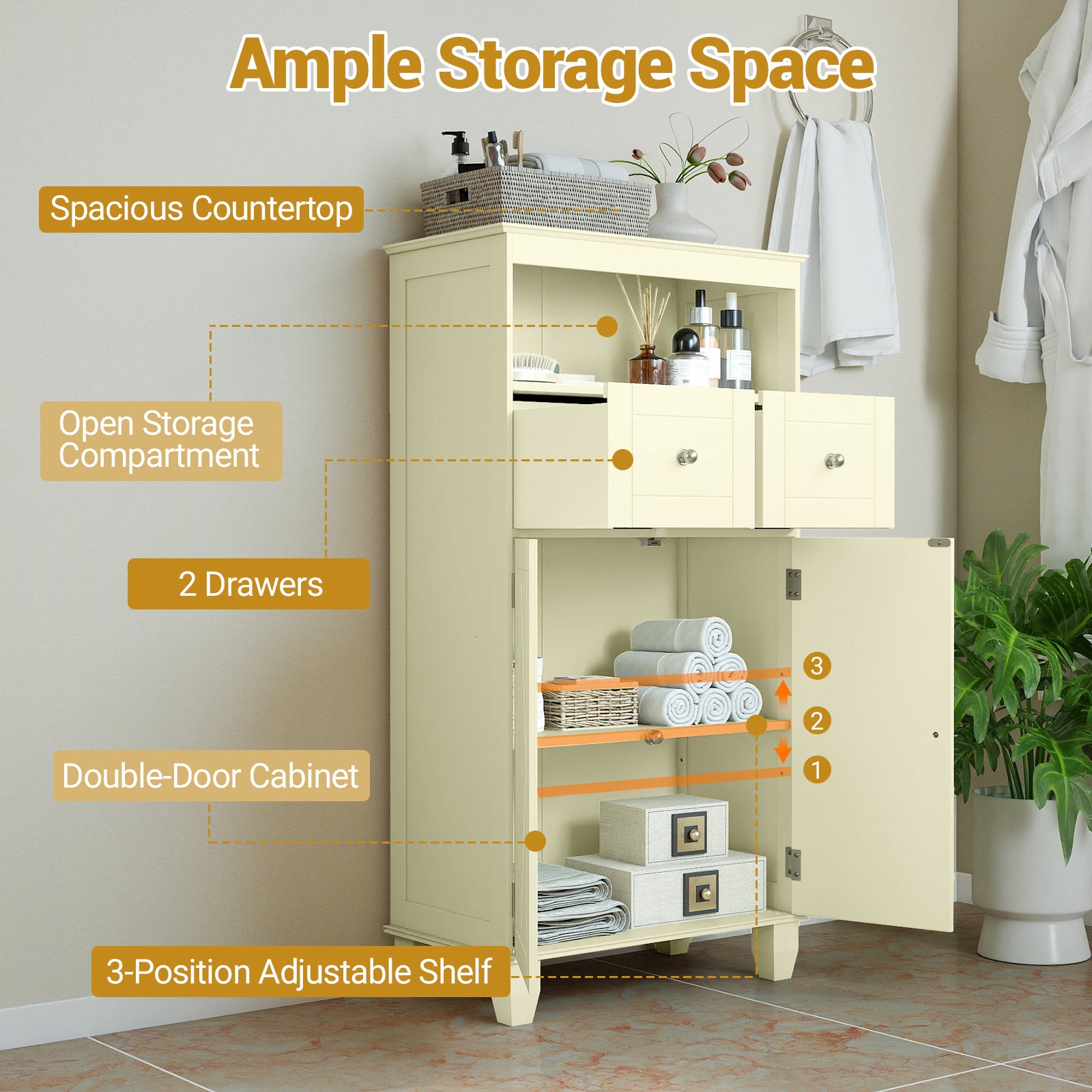 3-Piece Bathroom Cabinet Set with Diamond Pattern, Floor, Tall & Wall Cabinet