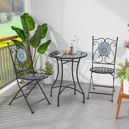 Mosaic Round Side Table 60cm Indoor Outdoor Plant Stand for Patio Balcony（ONLY TABLE）