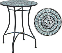 Mosaic Round Side Table 60cm Indoor Outdoor Plant Stand for Patio Balcony（ONLY TABLE）