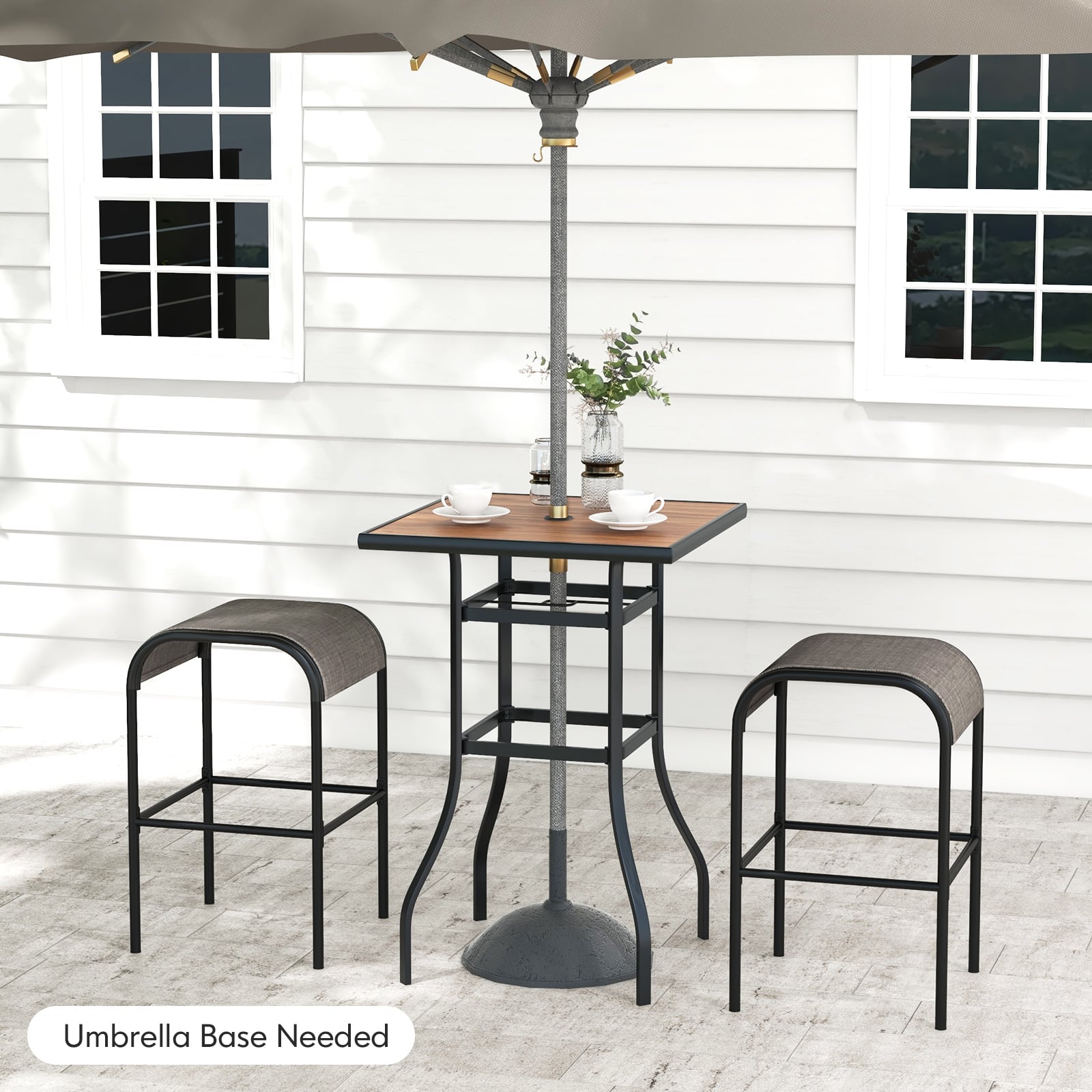 3-Piece Patio Dining Set for Lawn Yard Poolside Garden