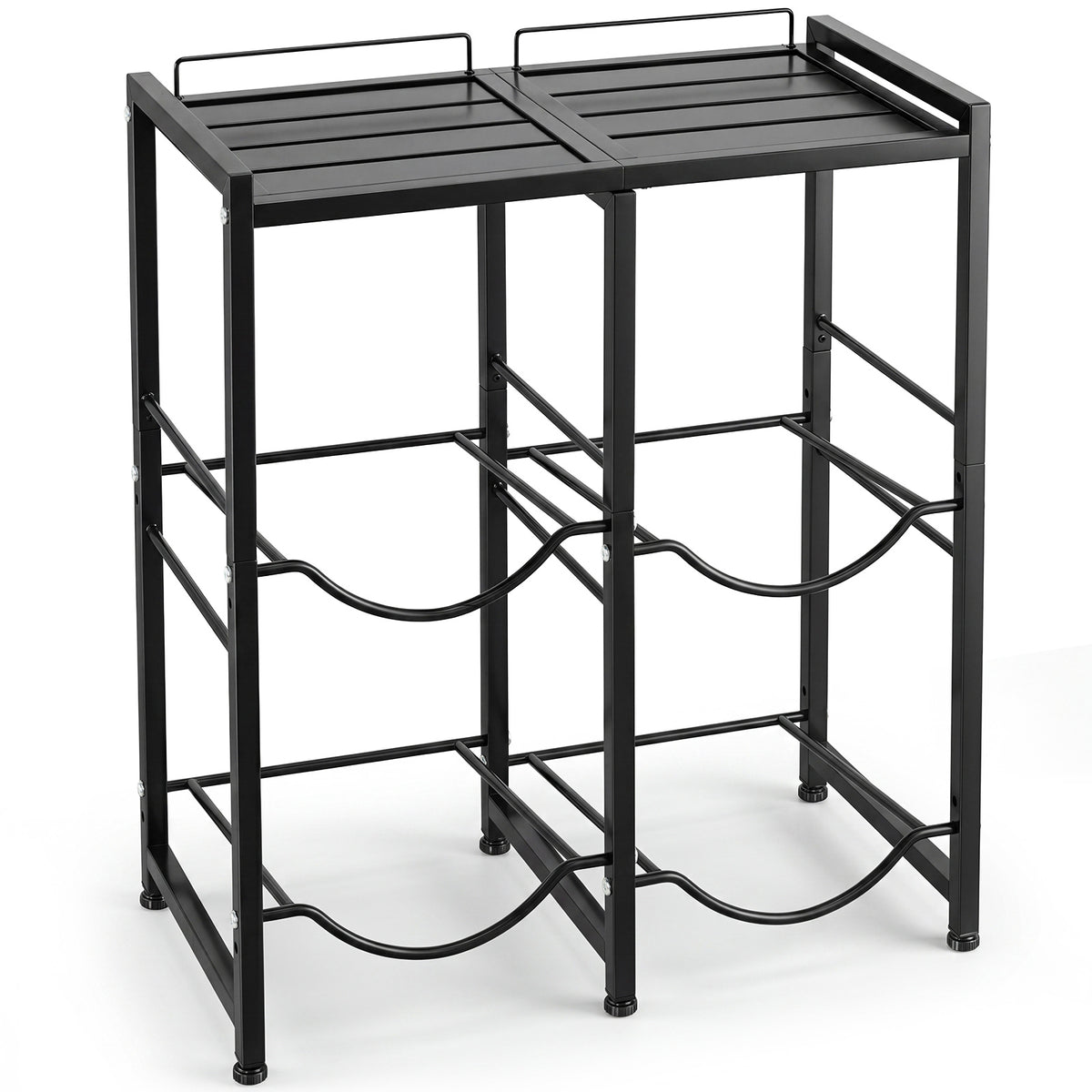 3-Tier 18.9 L Water Jug Holder with Shelves for Home Kitchen Office-Black