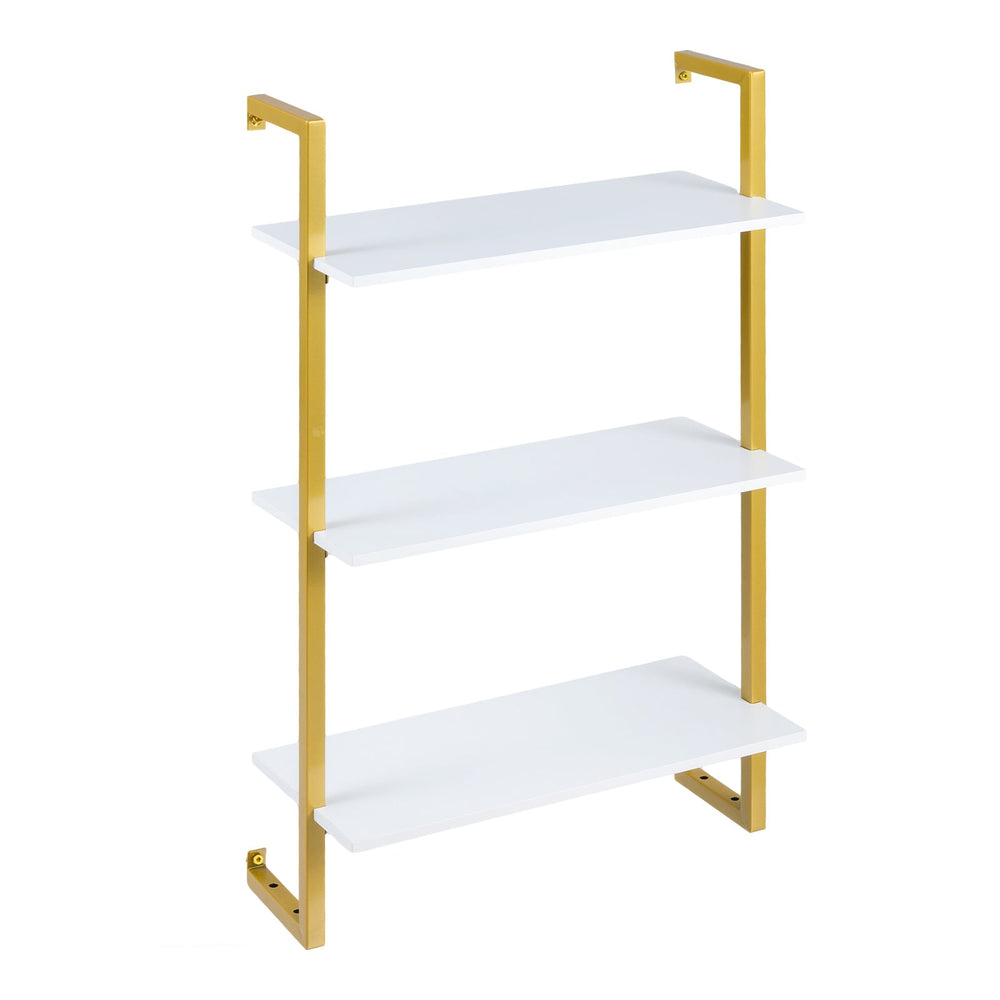 3-Tier Floating Shelf Wall Hanging Display Storage Rack for Living Room-White