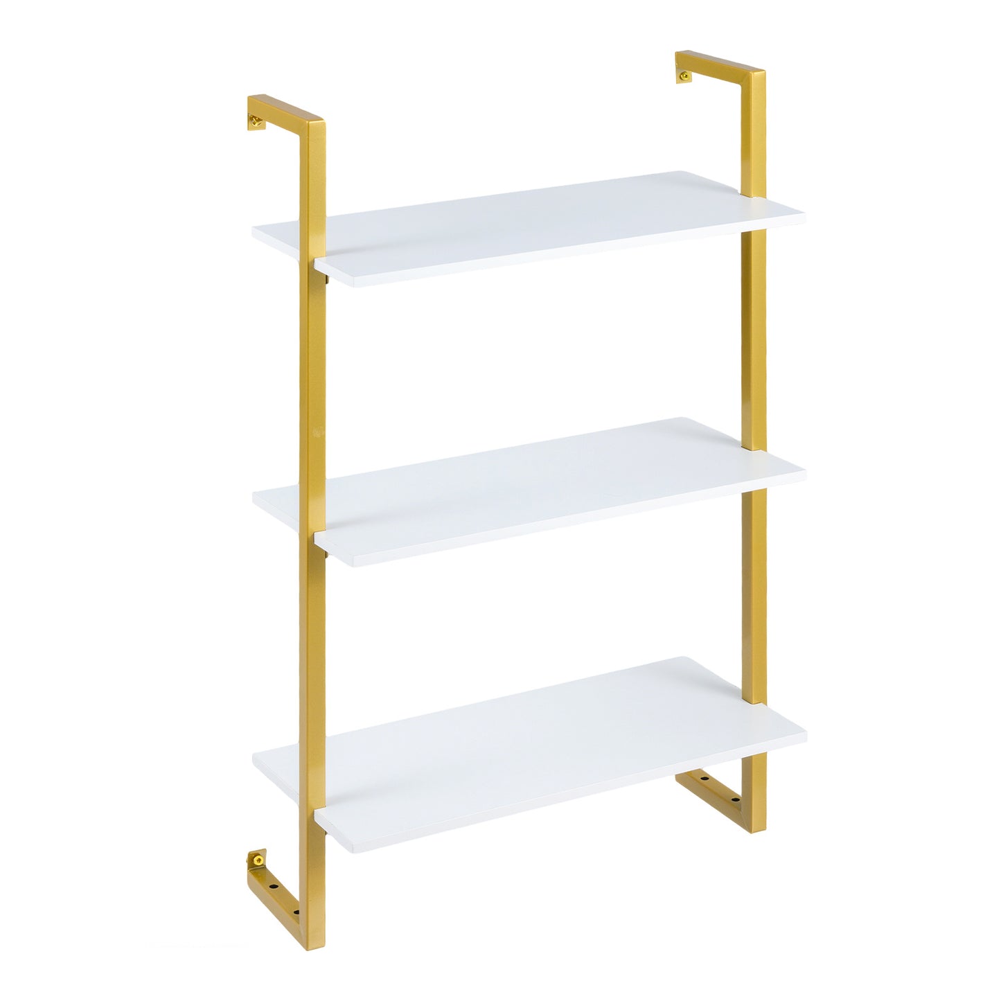 3-Tier Floating Shelf Wall Hanging Display Storage Rack for Living Room-White