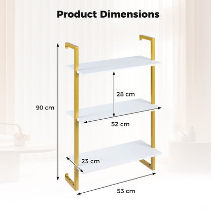 3-Tier Floating Shelf Wall Hanging Display Storage Rack for Living Room-White