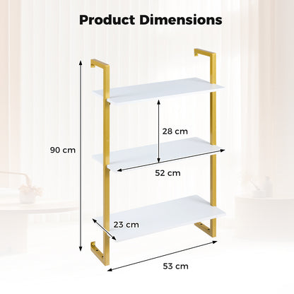 3-Tier Floating Shelf Wall Hanging Display Storage Rack for Living Room-White