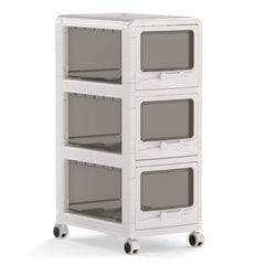 3-Tier Plastic Drawer Storage Organizer Rolling Cart with 3 Drawers
