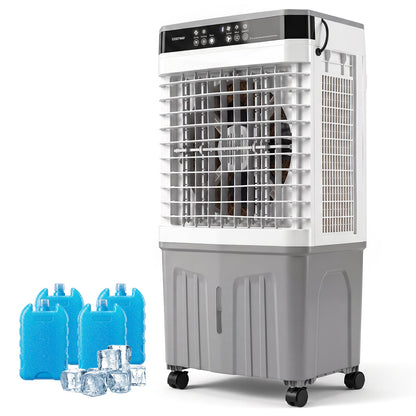 3-in-1 Evaporative Air Cooler with 20L Water Tank and 3 Speeds-White