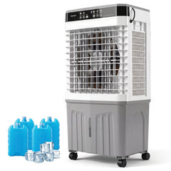 3-in-1 Evaporative Air Cooler with 20L Water Tank and 3 Speeds-White