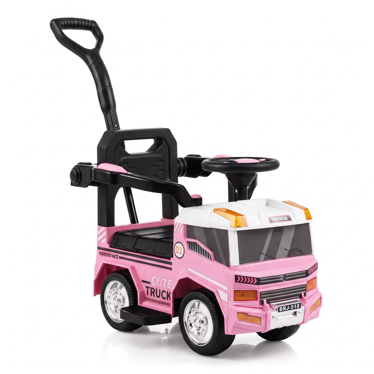 3-in-1 Kids Ride On Push Car with Music and Hidden Storage for Toddlers 3 to 5 Years Old-Pink