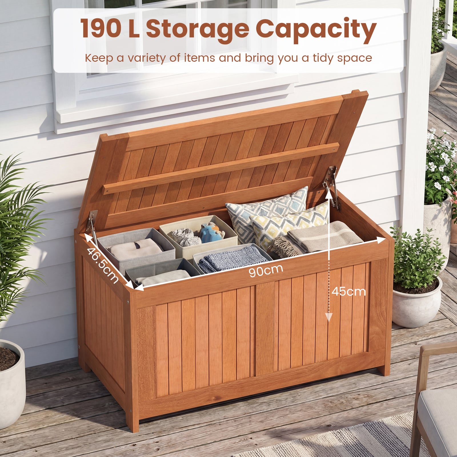 3-in-1 Patio Storage Bench Stool with Flip Top for Cushions