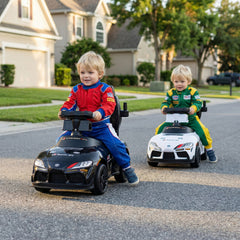 3-in-1 Push Car for Toddlers Toyota Licensed Sliding Car with Handle and Music-Black