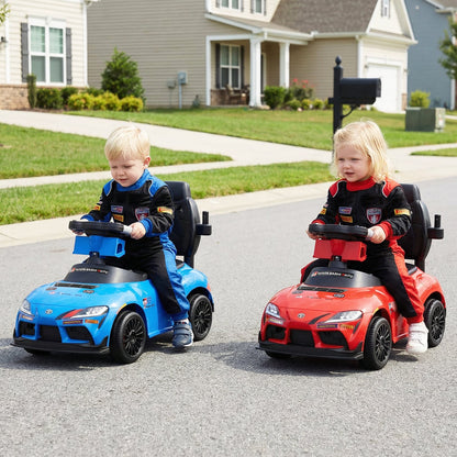 3-in-1 Push Car for Toddlers Toyota Licensed Sliding Car with Handle and Music-Red