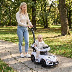 3-in-1 Push Car for Toddlers Toyota Licensed Sliding Car with Handle and Music-White