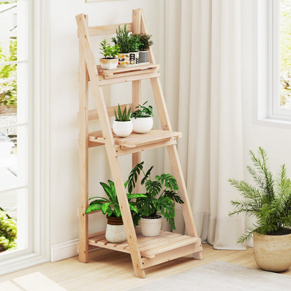 Foldable Ladder Storage Shelf for Potted Plants