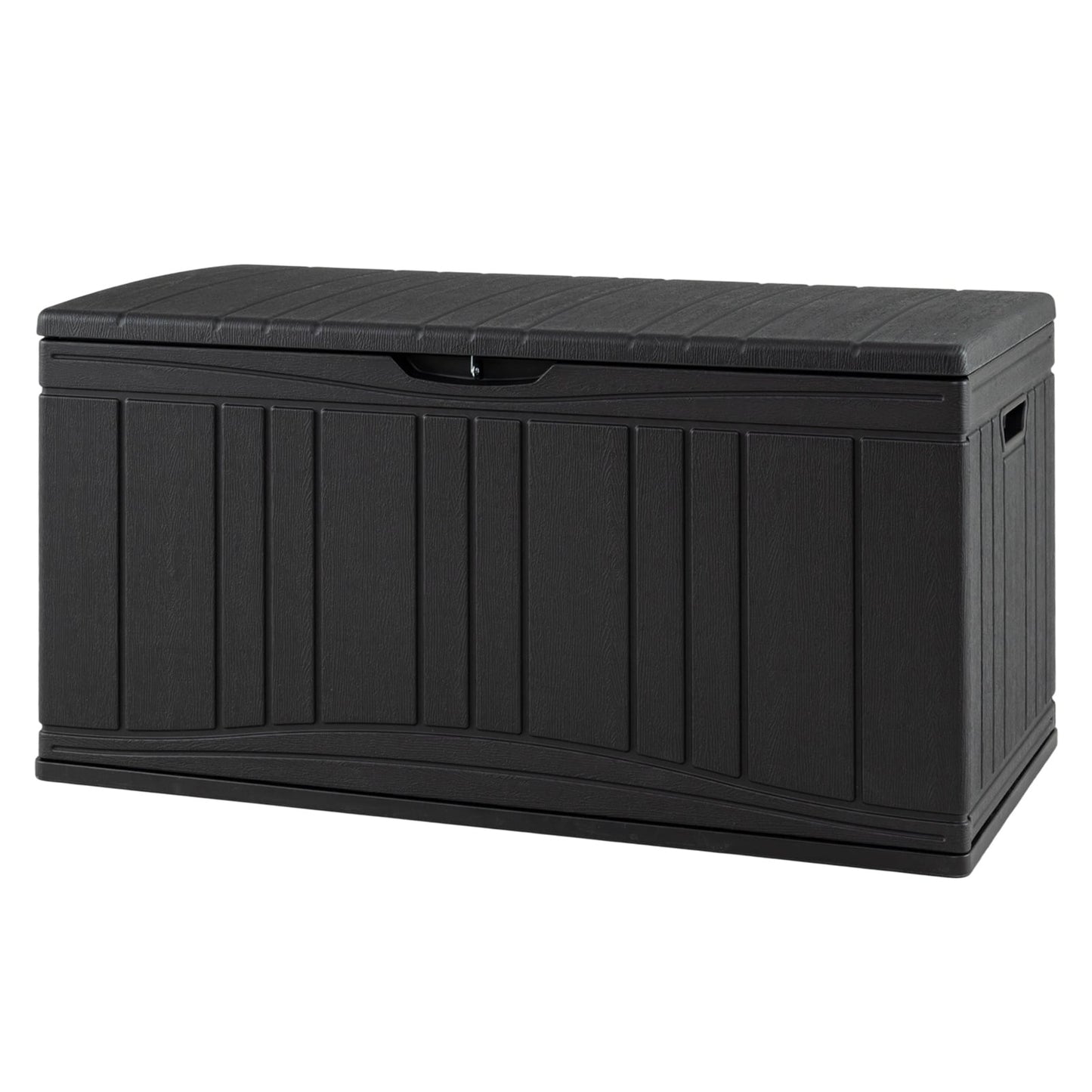 300 L Patio HDPE Storage Container with Gas Struts and Lockable Lid-Black