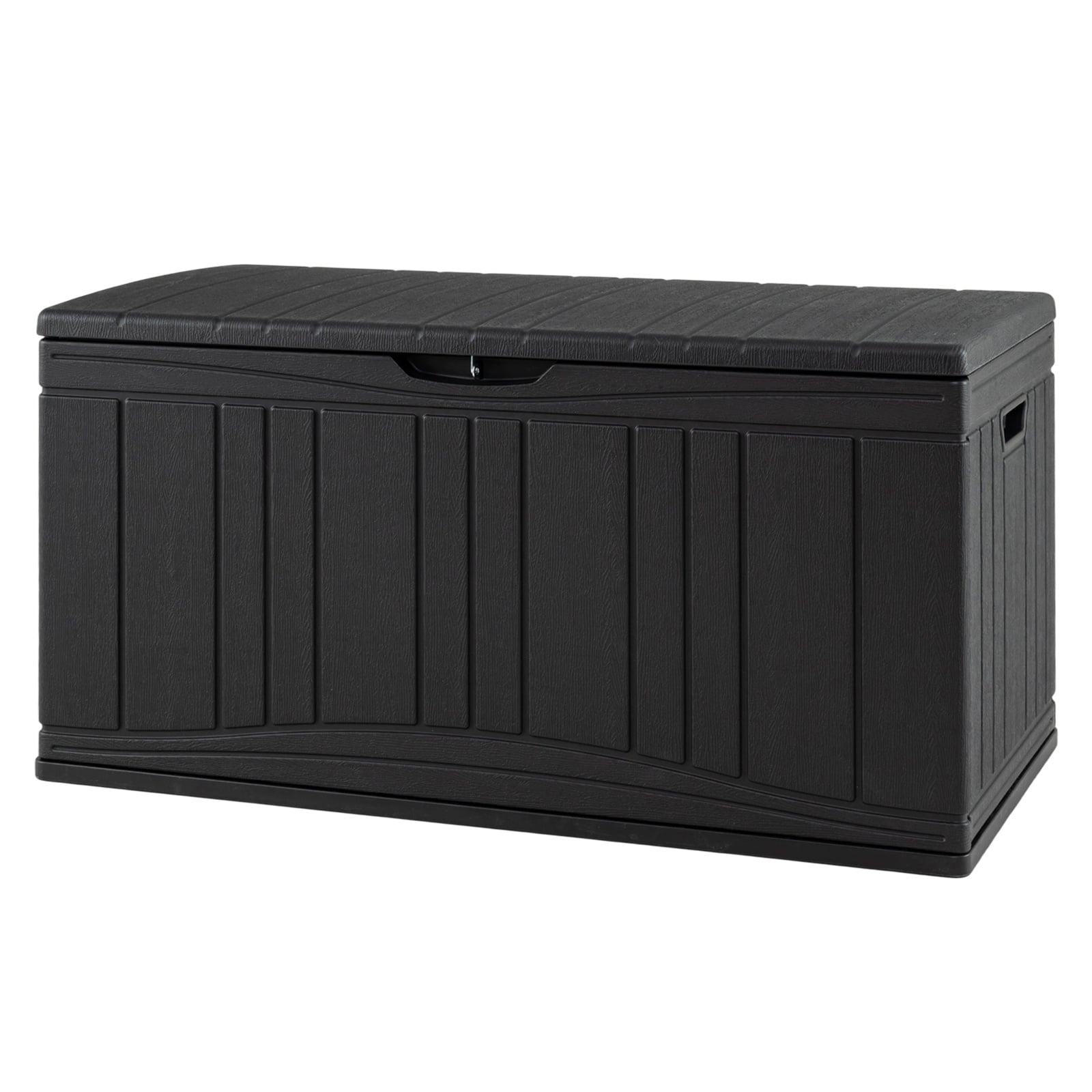 300 L Patio HDPE Storage Container with Gas Struts and Lockable Lid-Black