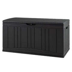 300 L Patio HDPE Storage Container with Gas Struts and Lockable Lid-Black