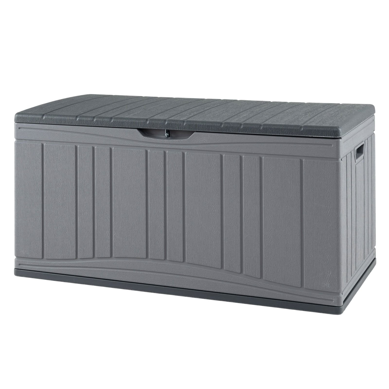 300 L Patio HDPE Storage Container with Gas Struts and Lockable Lid-Grey