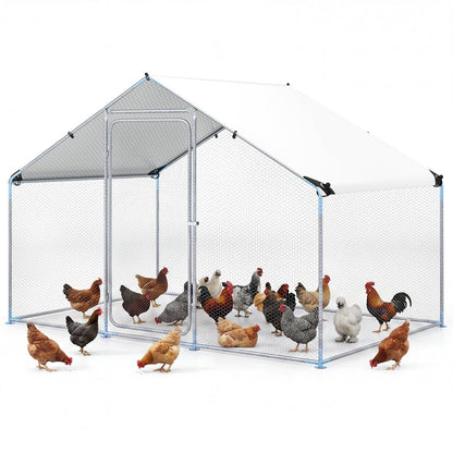 300 x 203 x 202 CM Walk-in Chicken Run with Waterproof Cover for Backyard
