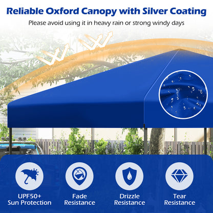 300 x 295 cm Pop up Canopy Tent with Portable Carrying Bag and Wind Ropes-Blue