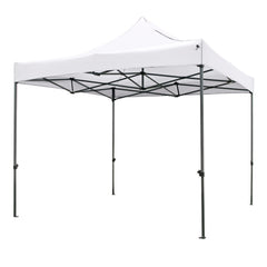 300 x 300 cm Outdoor Pop up Canopy Tent with Wheeled Bag-White