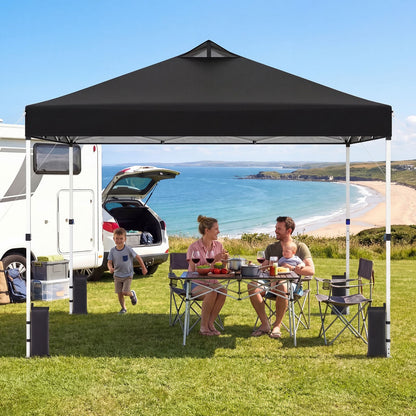 300 x 300 cm Pop up Canopy Tent 1 Person Easy Setup Gazebo Shelter with 1 Button Push-Black