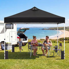 300 x 300 cm Pop up Canopy Tent 1 Person Easy Setup Gazebo Shelter with 1 Button Push-Black