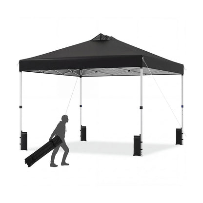 300 x 300 cm Pop up Canopy Tent 1 Person Easy Setup Gazebo Shelter with 1 Button Push-Black