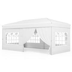 300 x 600 cm Pop up Canopy Tent with 6 Sidewalls and Wheeled Bag-White